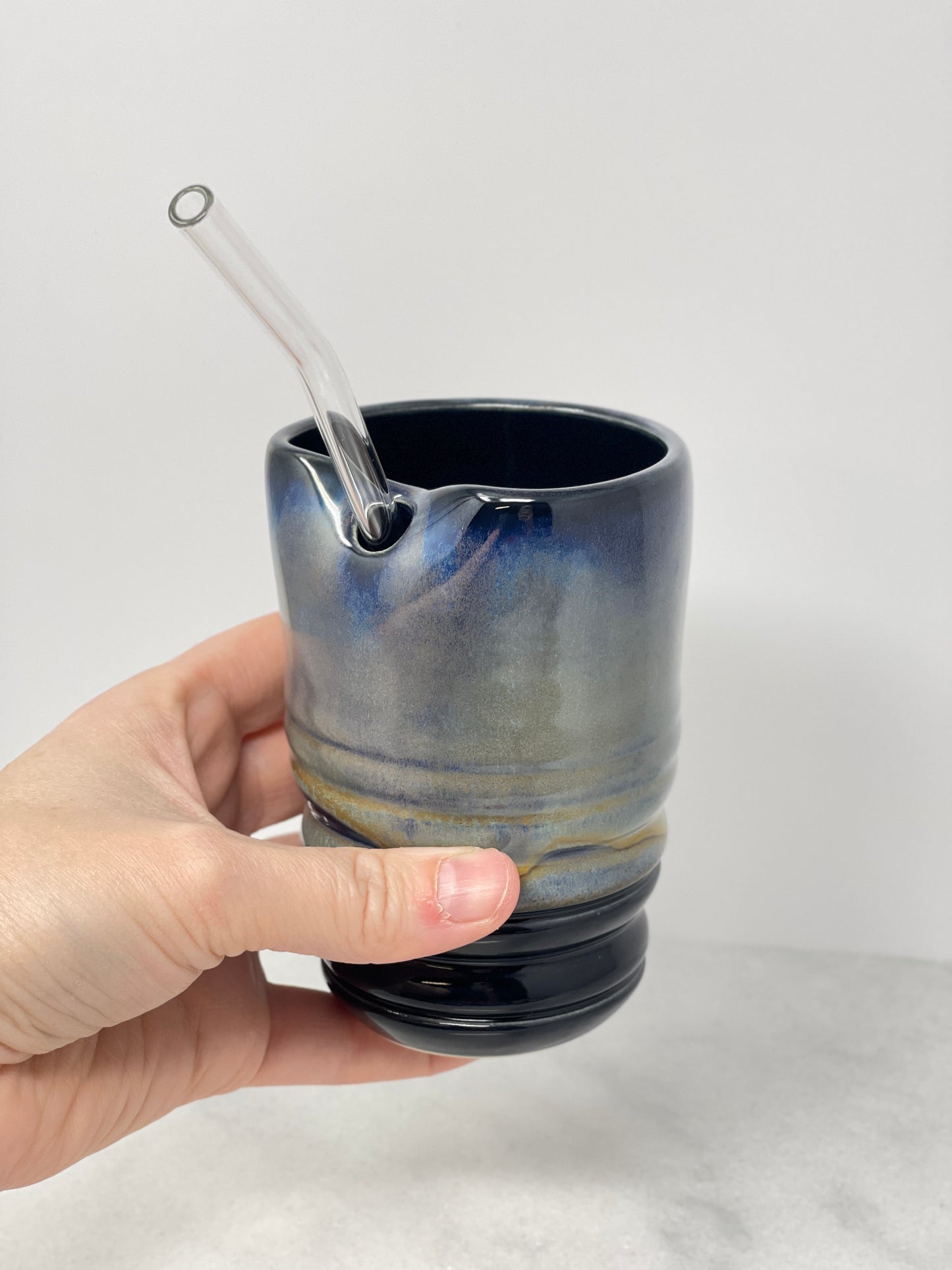 Tumbler with Glass Straw
