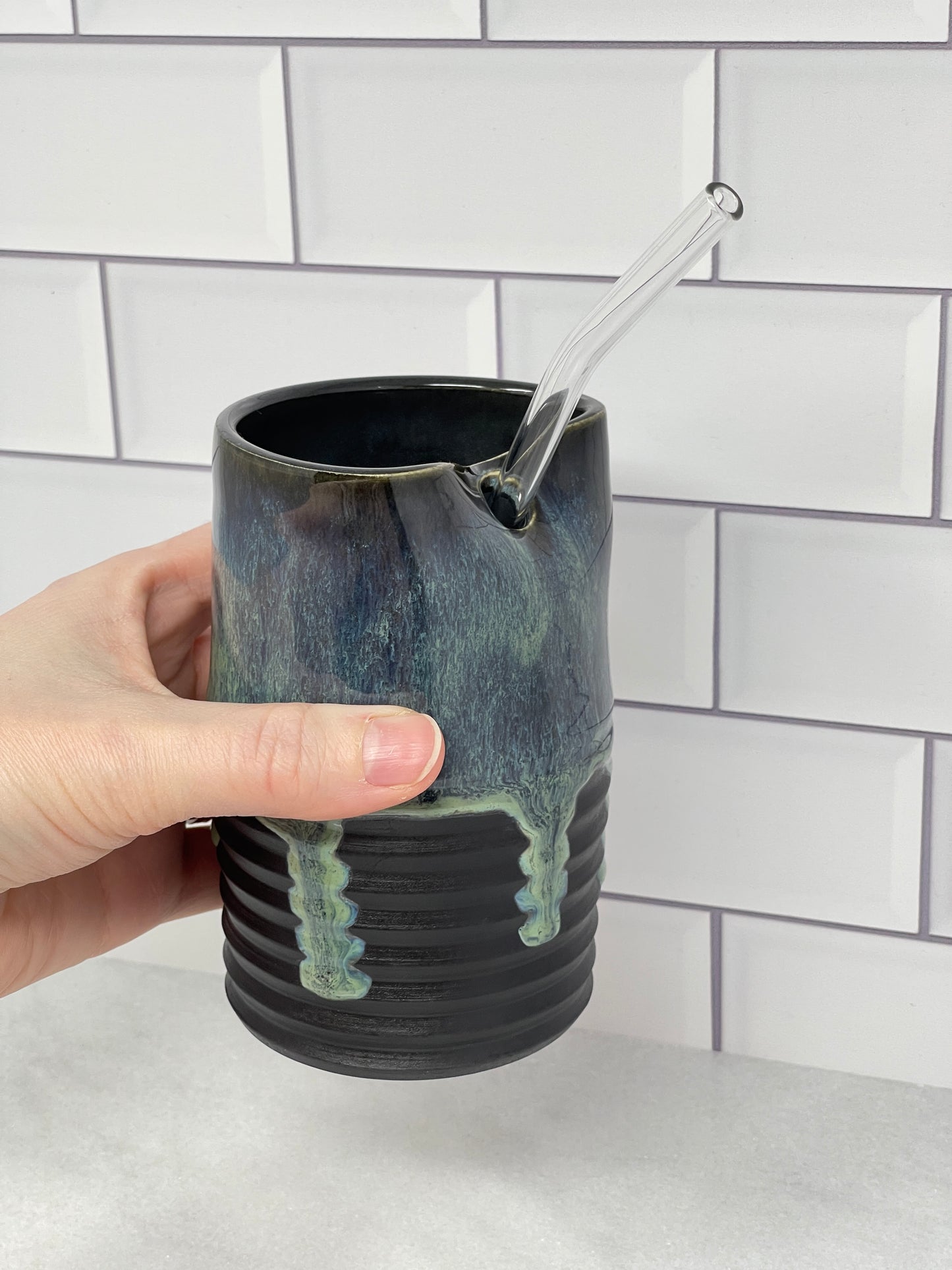 13oz Tumbler with Glass Straw