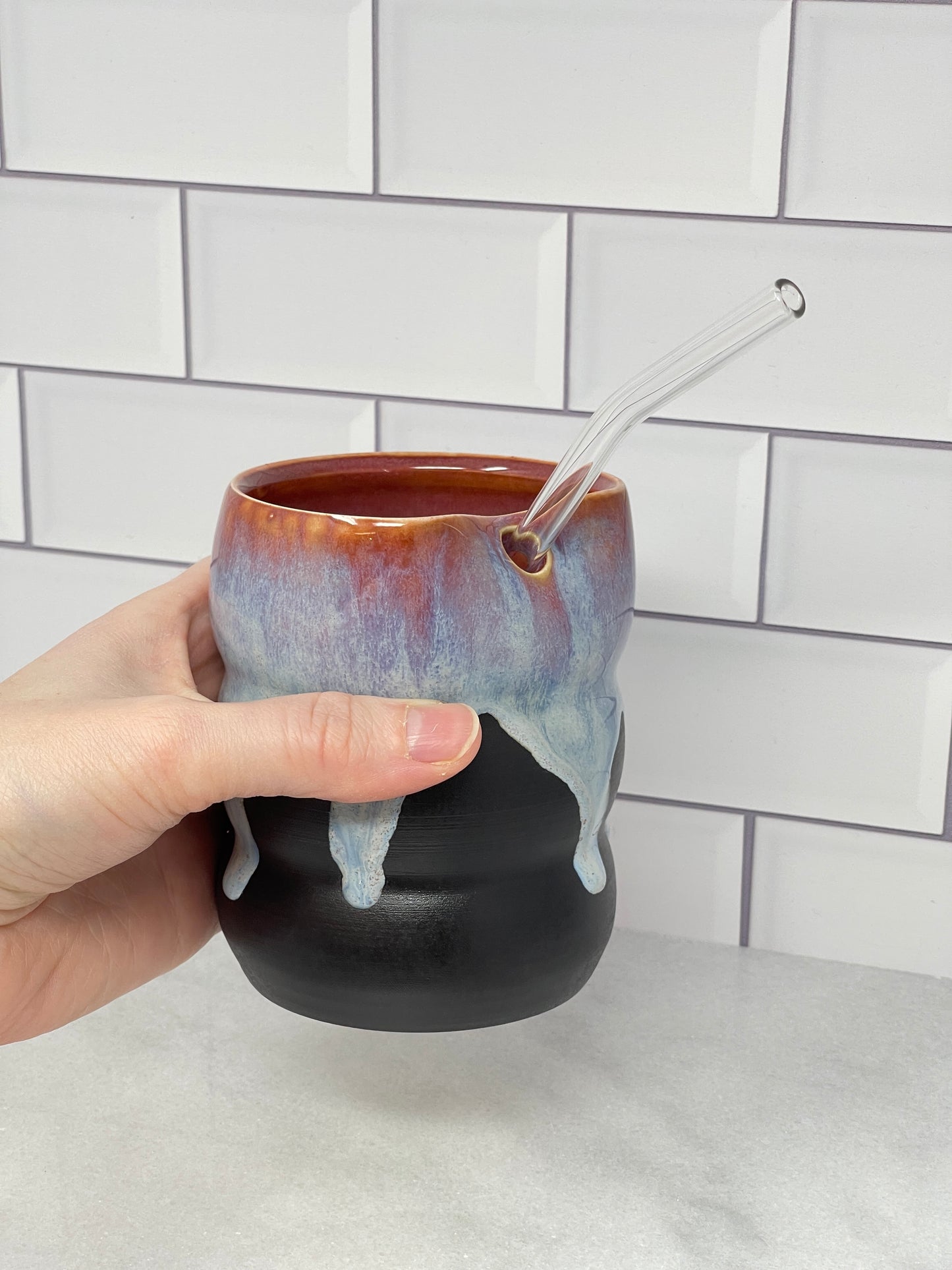 13oz Tumbler with Glass Straw