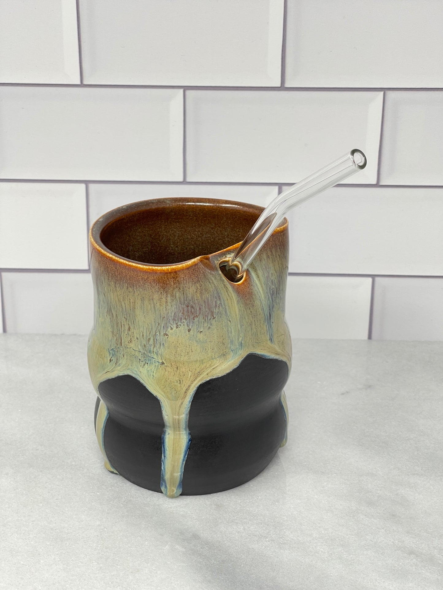 13oz Tumbler with Glass Straw