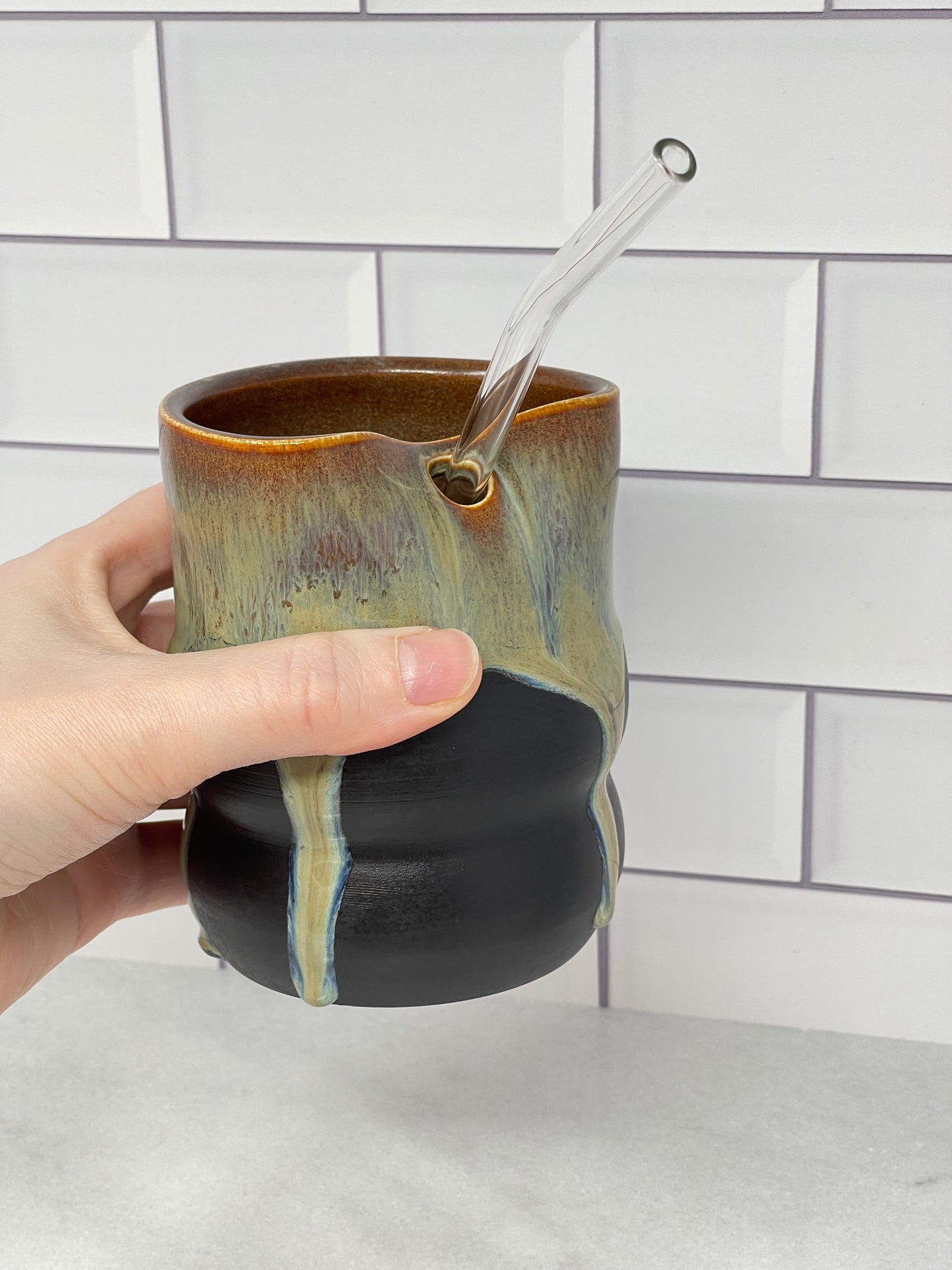 13oz Tumbler with Glass Straw