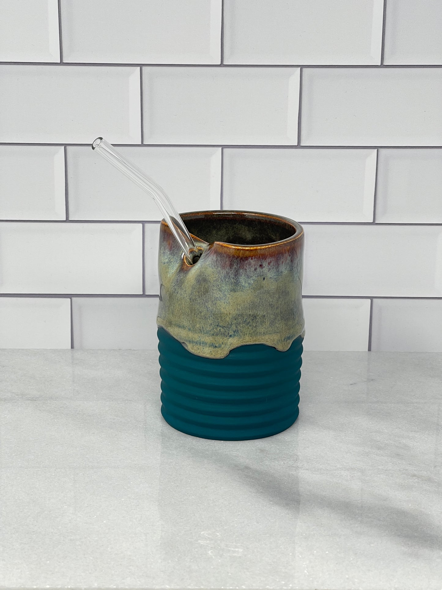 12oz Tumbler with Glass Straw