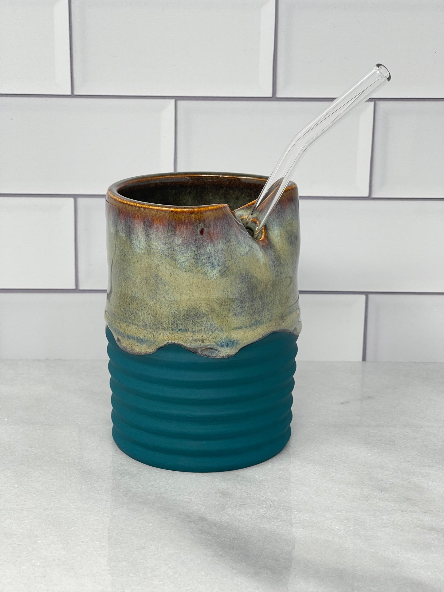12oz Tumbler with Glass Straw