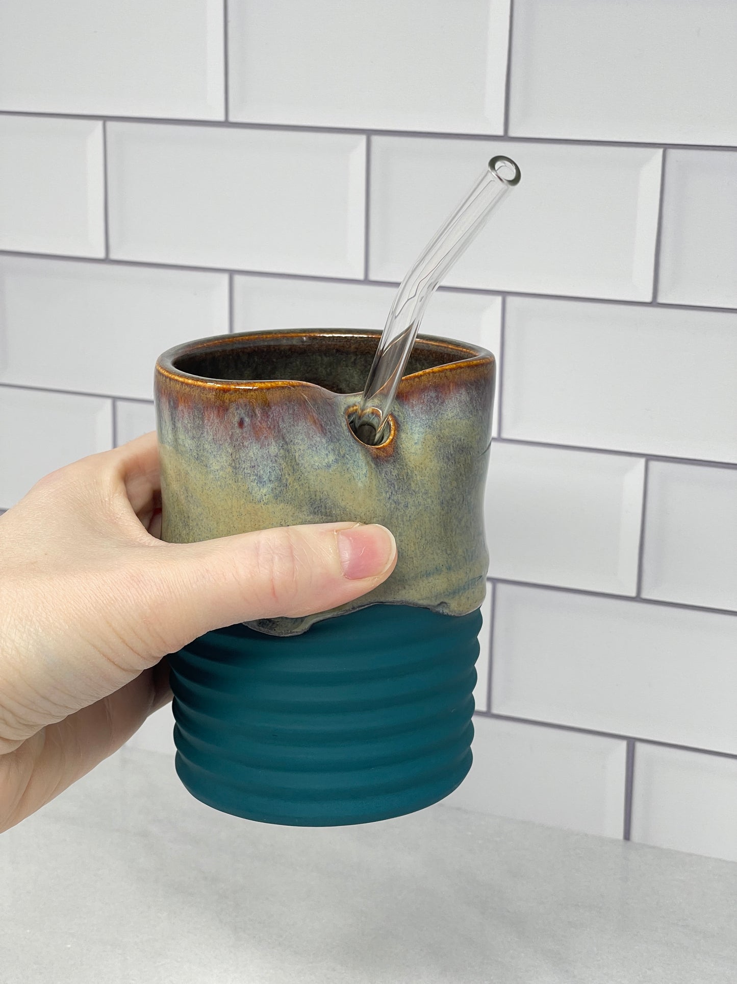12oz Tumbler with Glass Straw