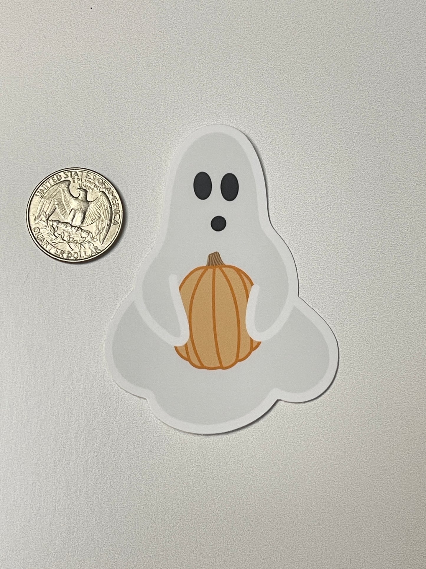 Ghost Sticker - Holding Pumpkin