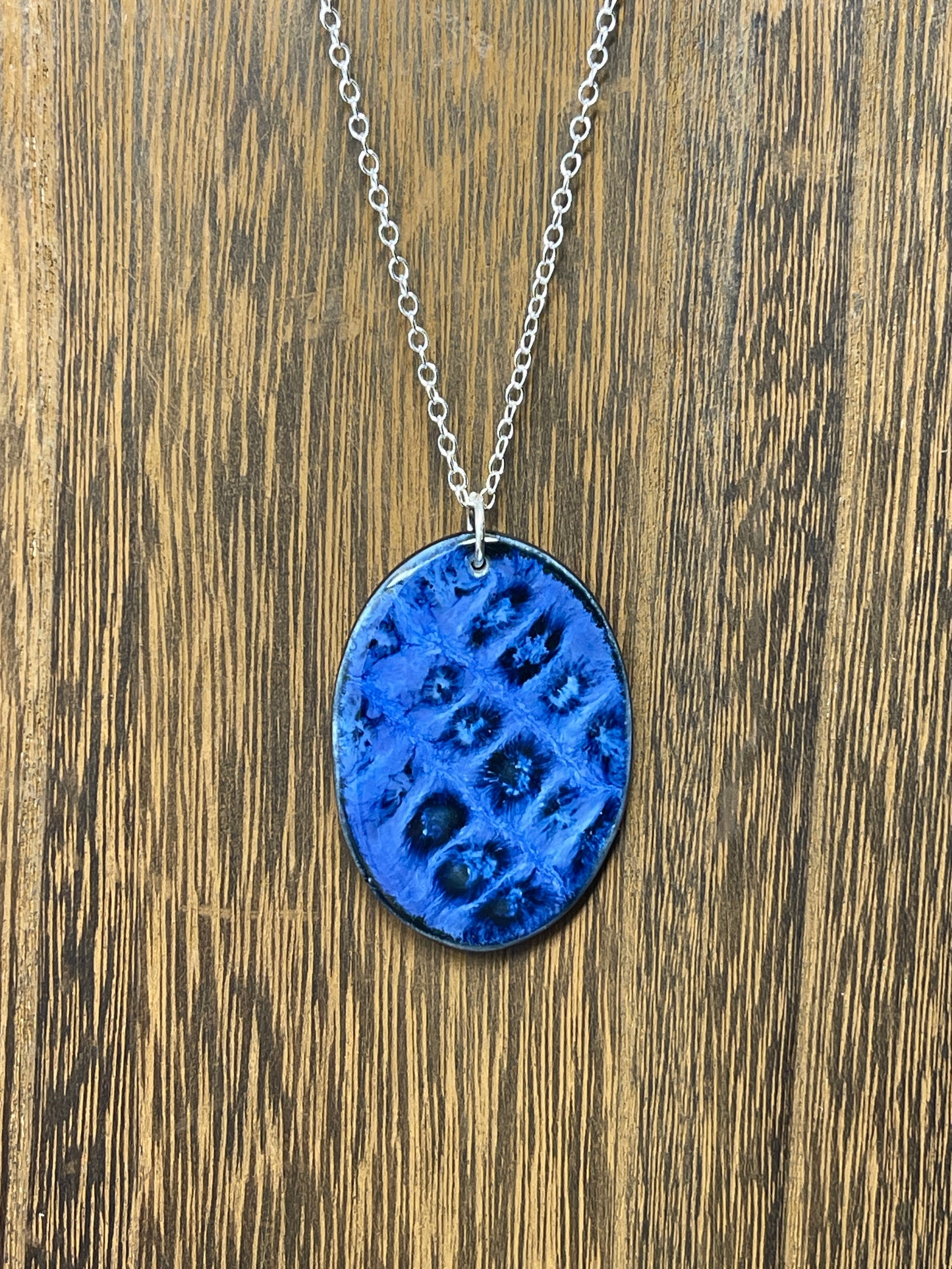Porcelain Pendant Necklace with Sterling Silver Chain