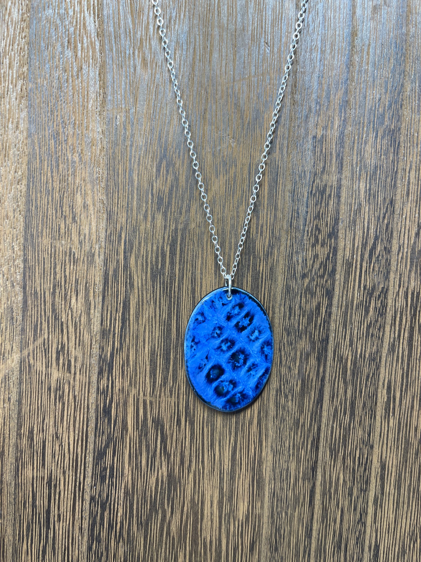 Porcelain Pendant Necklace with Sterling Silver Chain