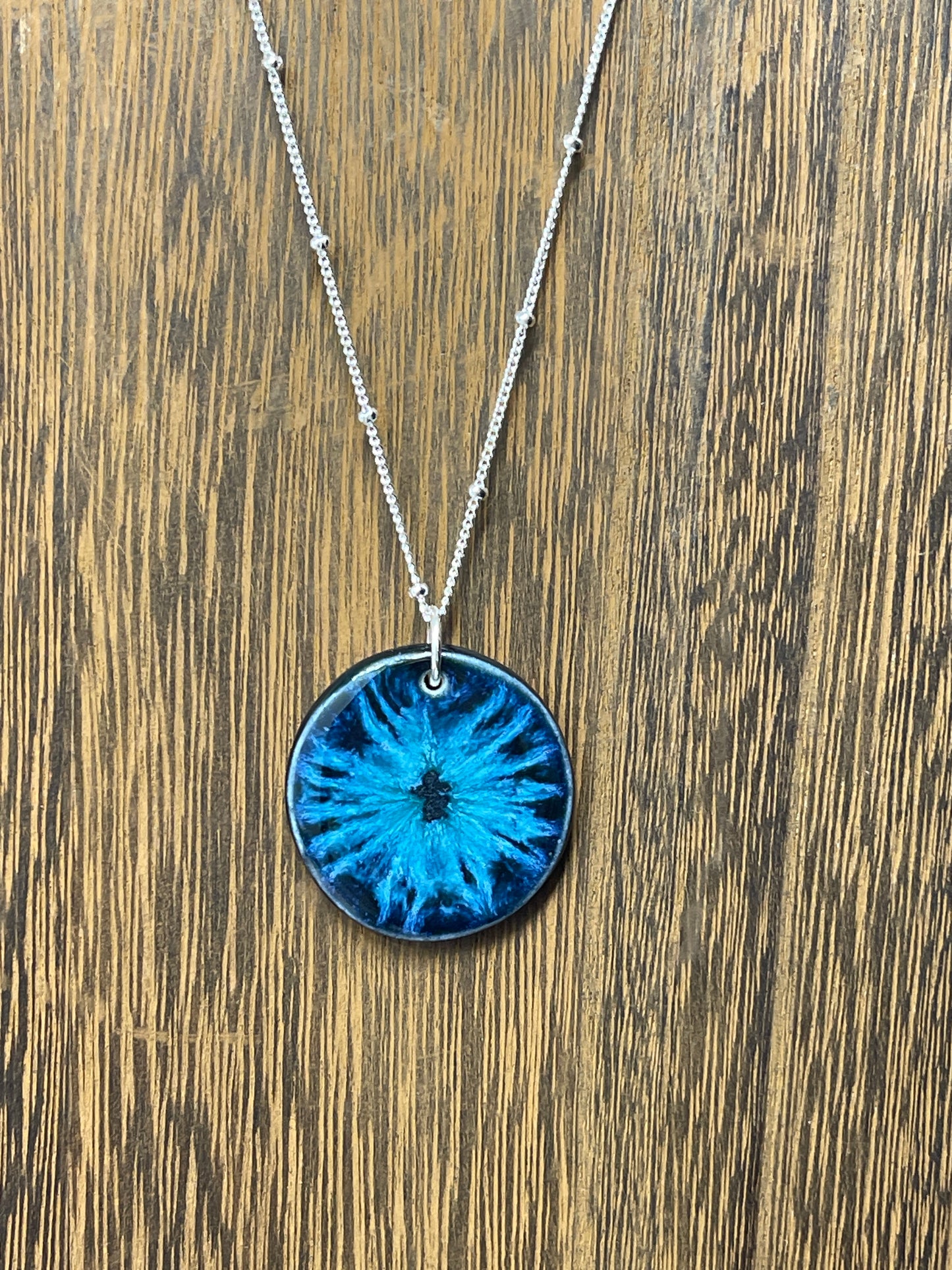 Porcelain Pendant Necklace with Sterling Silver Chain