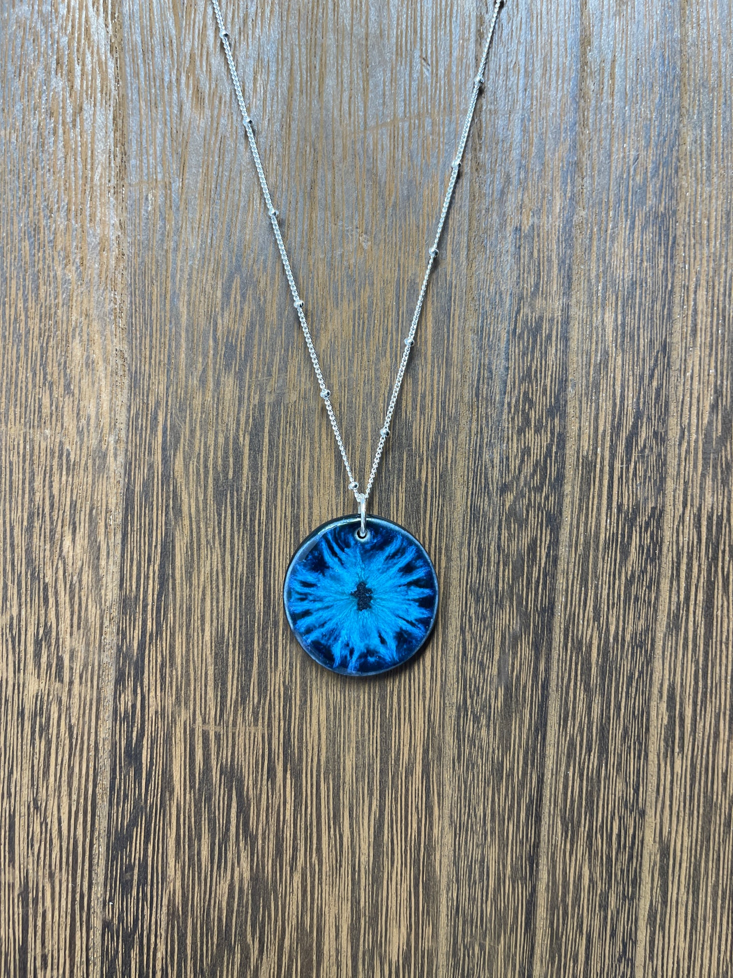 Porcelain Pendant Necklace with Sterling Silver Chain