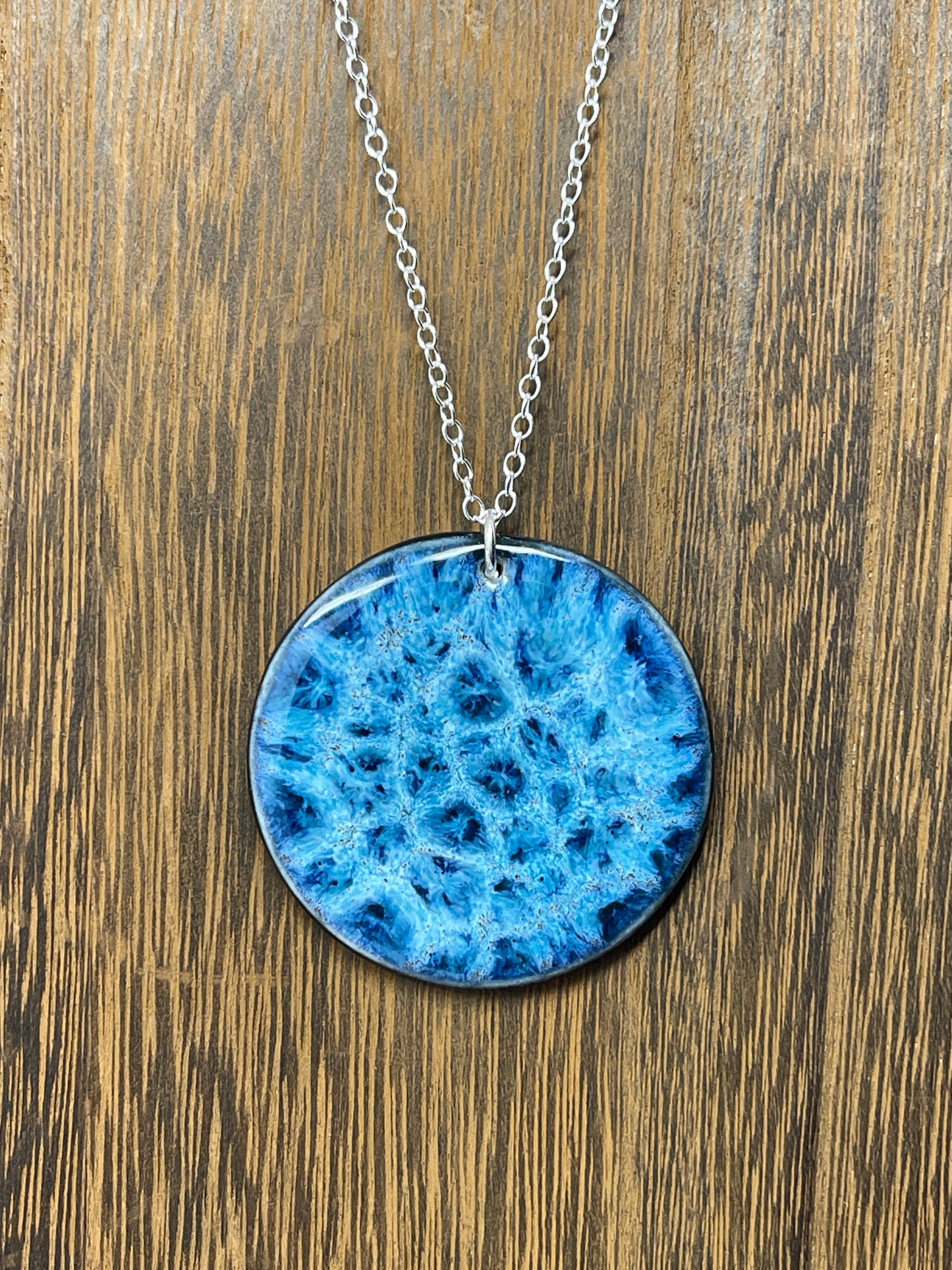 Porcelain Pendant Necklace with Sterling Silver Chain