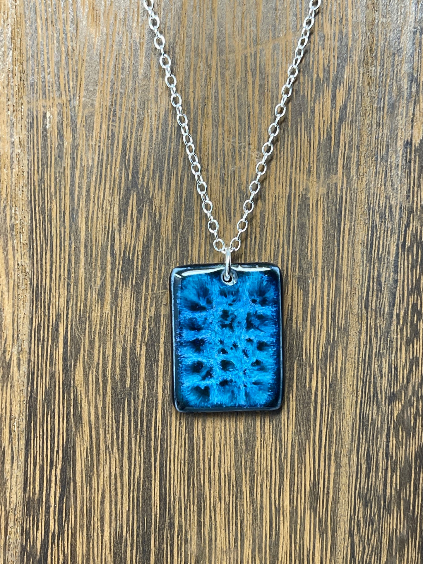 Porcelain Pendant Necklace with Sterling Silver Chain