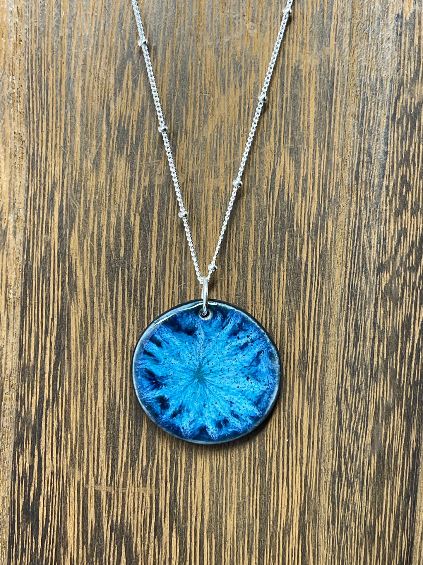 Porcelain Pendant Necklace with Sterling Silver Chain