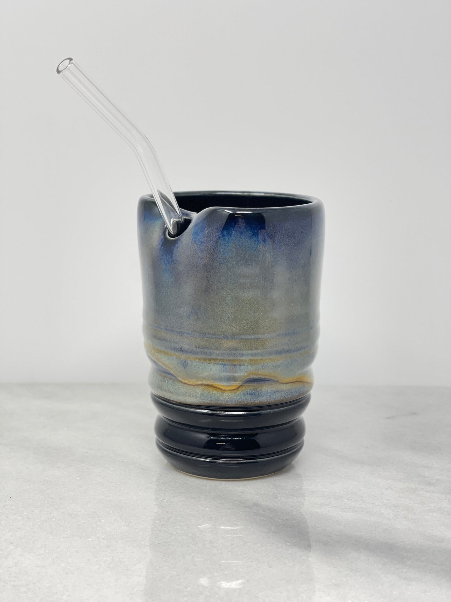 Tumbler with Glass Straw