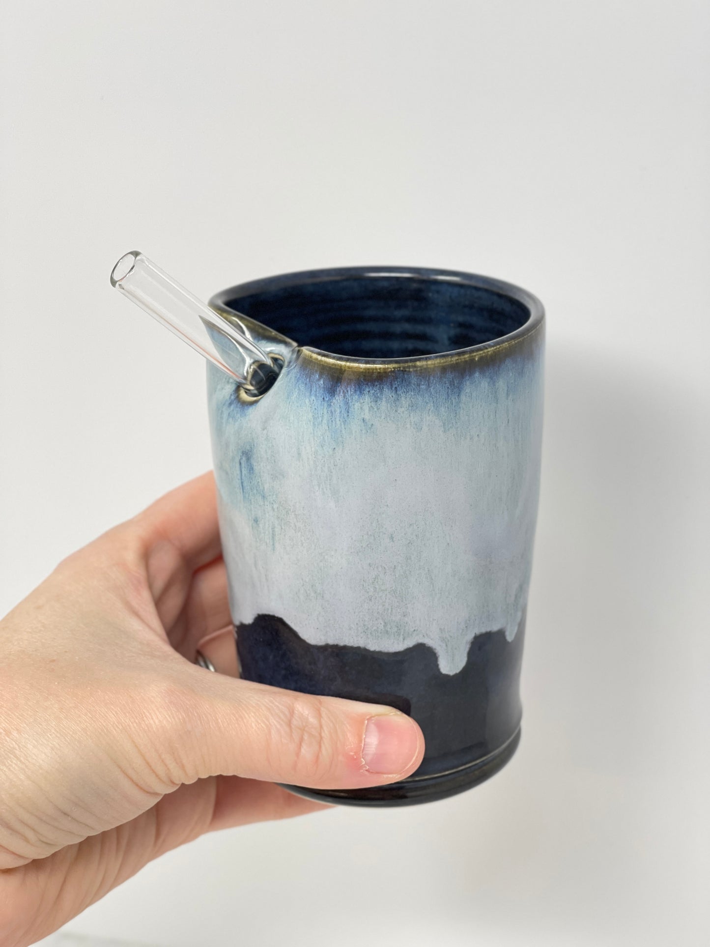 Tumbler with Glass Straw