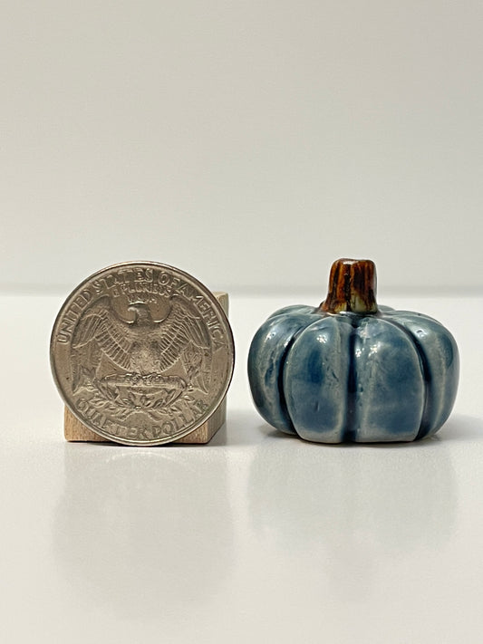 Mini Pumpkin - Shiny Blue - Squished