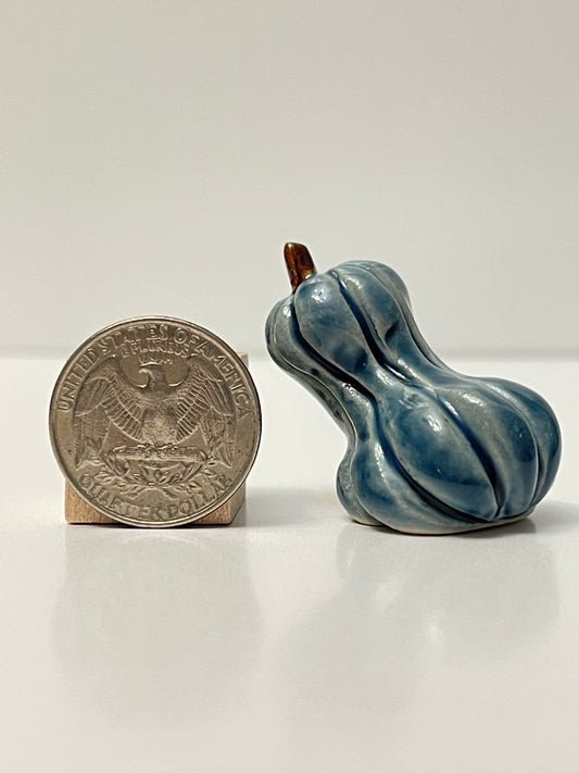 Mini Pumpkin - Shiny Blue - Oblong Gourd