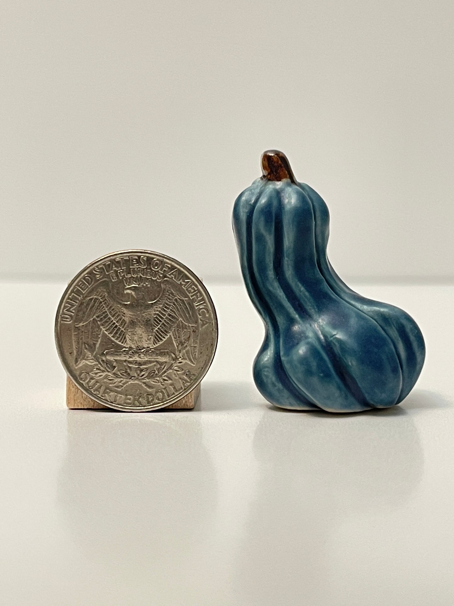 Mini Pumpkin - Matte Blue - Oblong Gourd