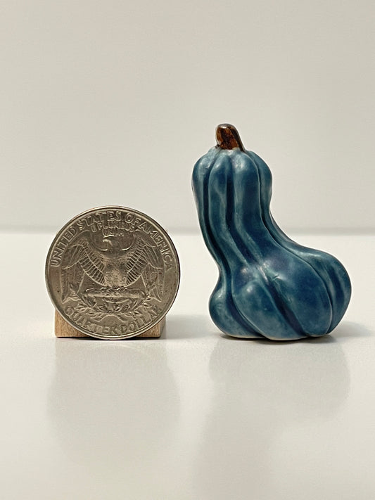 Mini Pumpkin - Matte Blue - Oblong Gourd