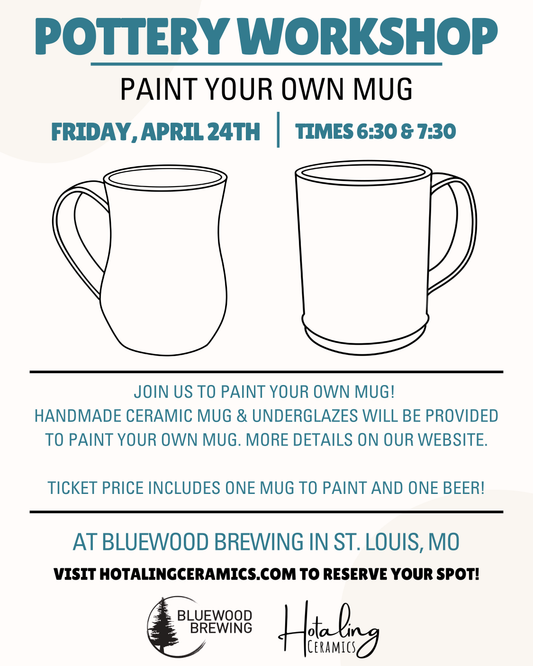 A Pottery Workshop 4/24 - Glaze Your Own Mug *please fully read description*