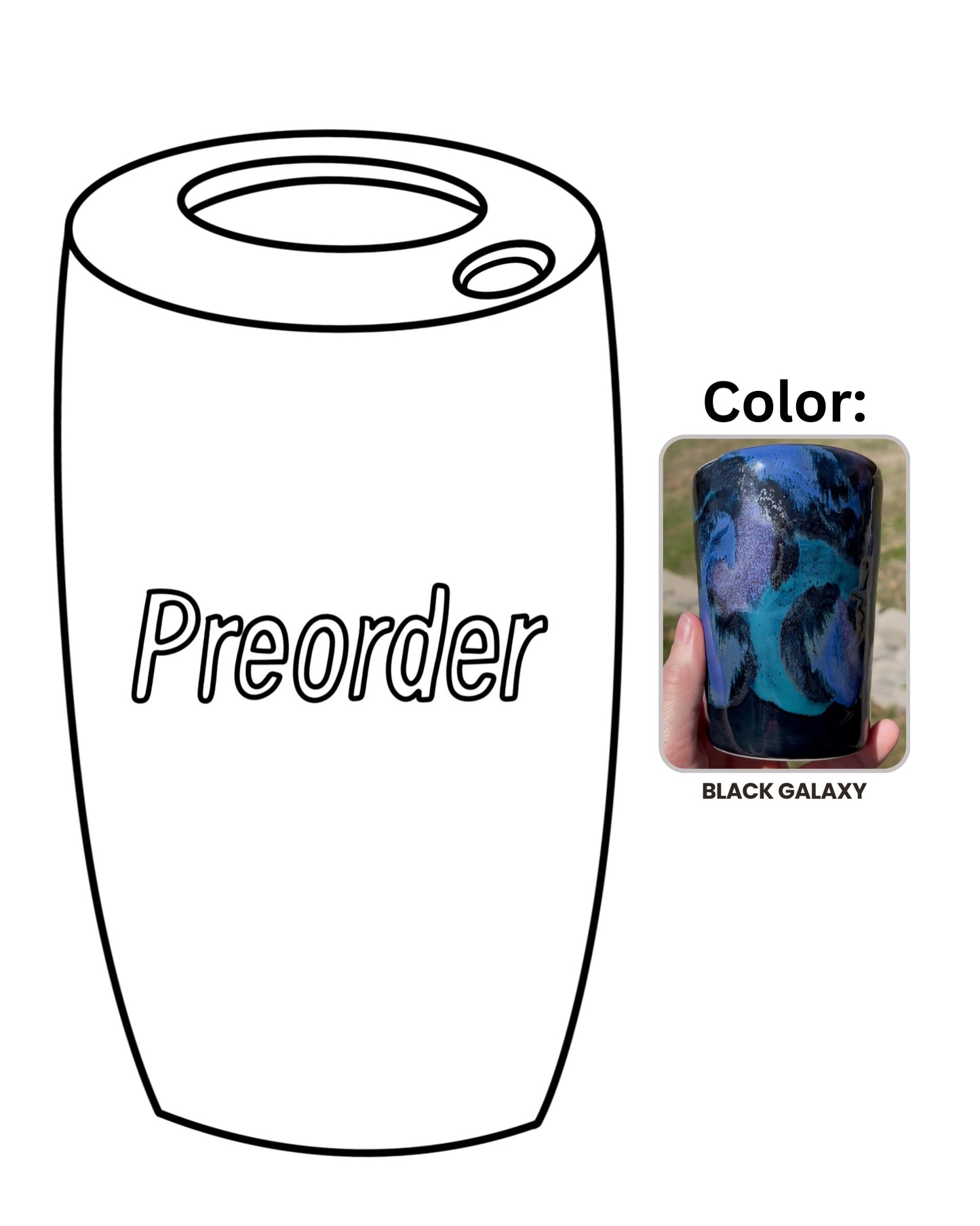 Adult Sippy / Travel Cup Preorder (Color- Black Galaxy)