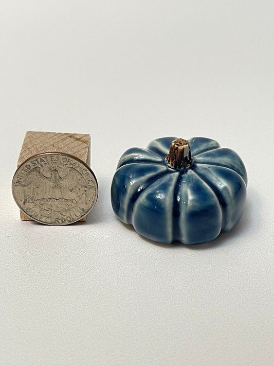 Small Pumpkin - Shiny Blue - Squished