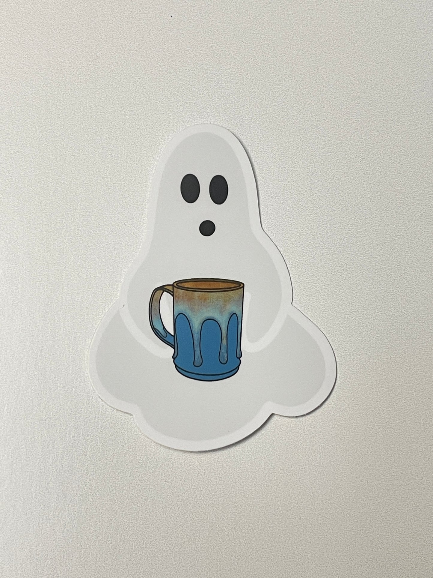 Ghost Sticker - Holding Mug