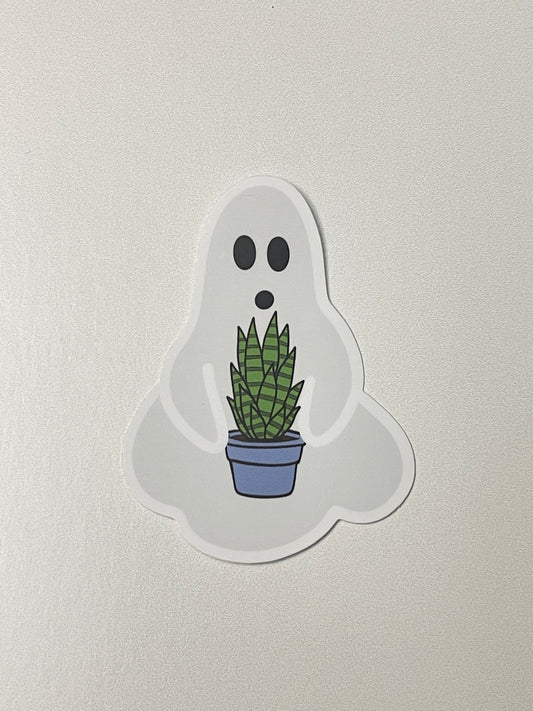 Ghost Sticker - Holding Plant
