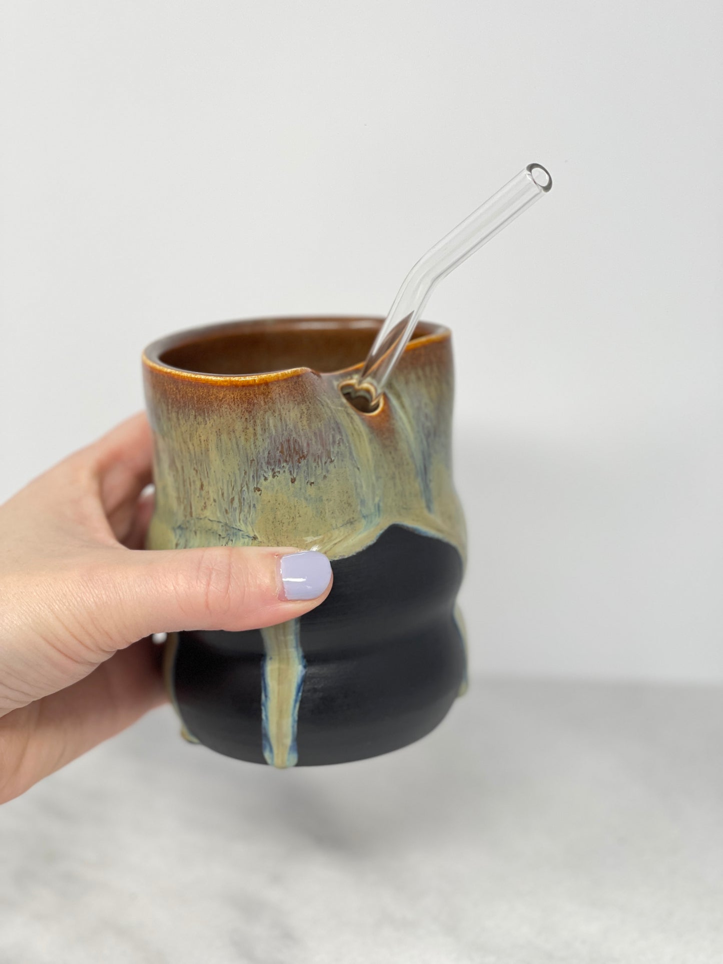 13oz Tumbler with Glass Straw