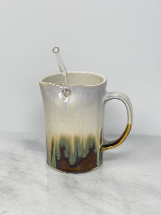 12oz Right Handed Tumbler Glass Straw