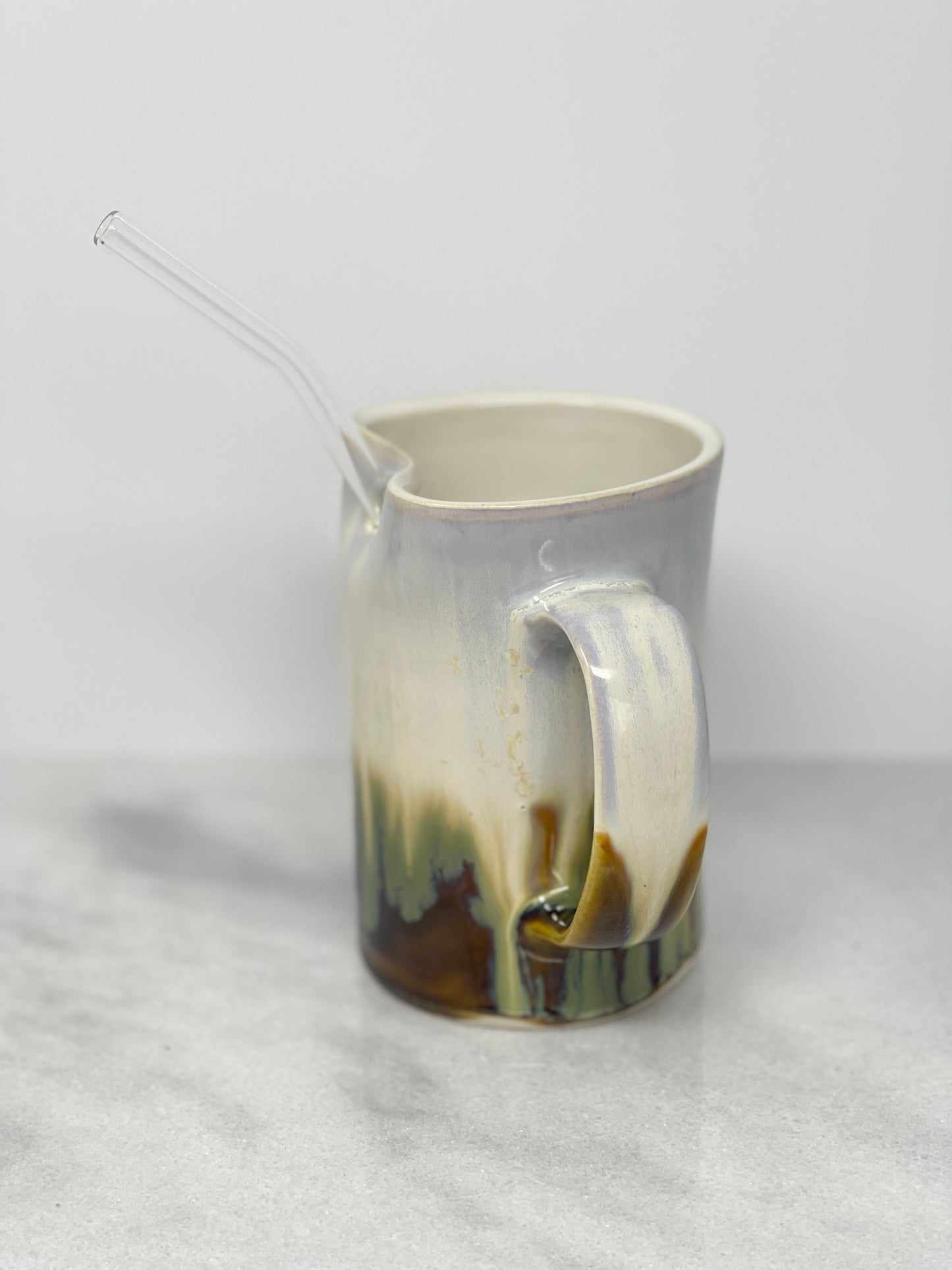 12oz Right Handed Tumbler Glass Straw