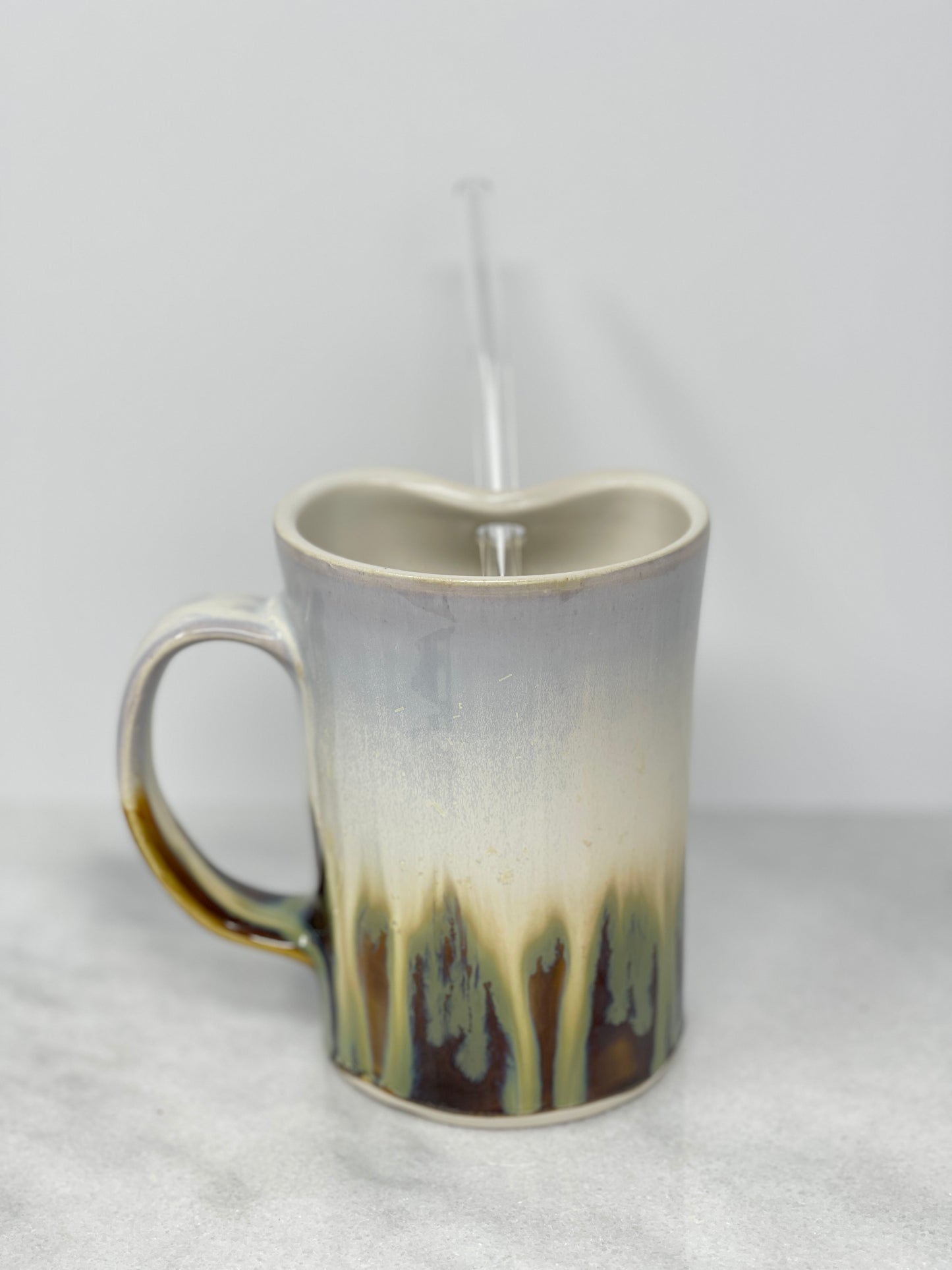 12oz Right Handed Tumbler Glass Straw